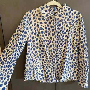 Blue and White Leopard Jacket